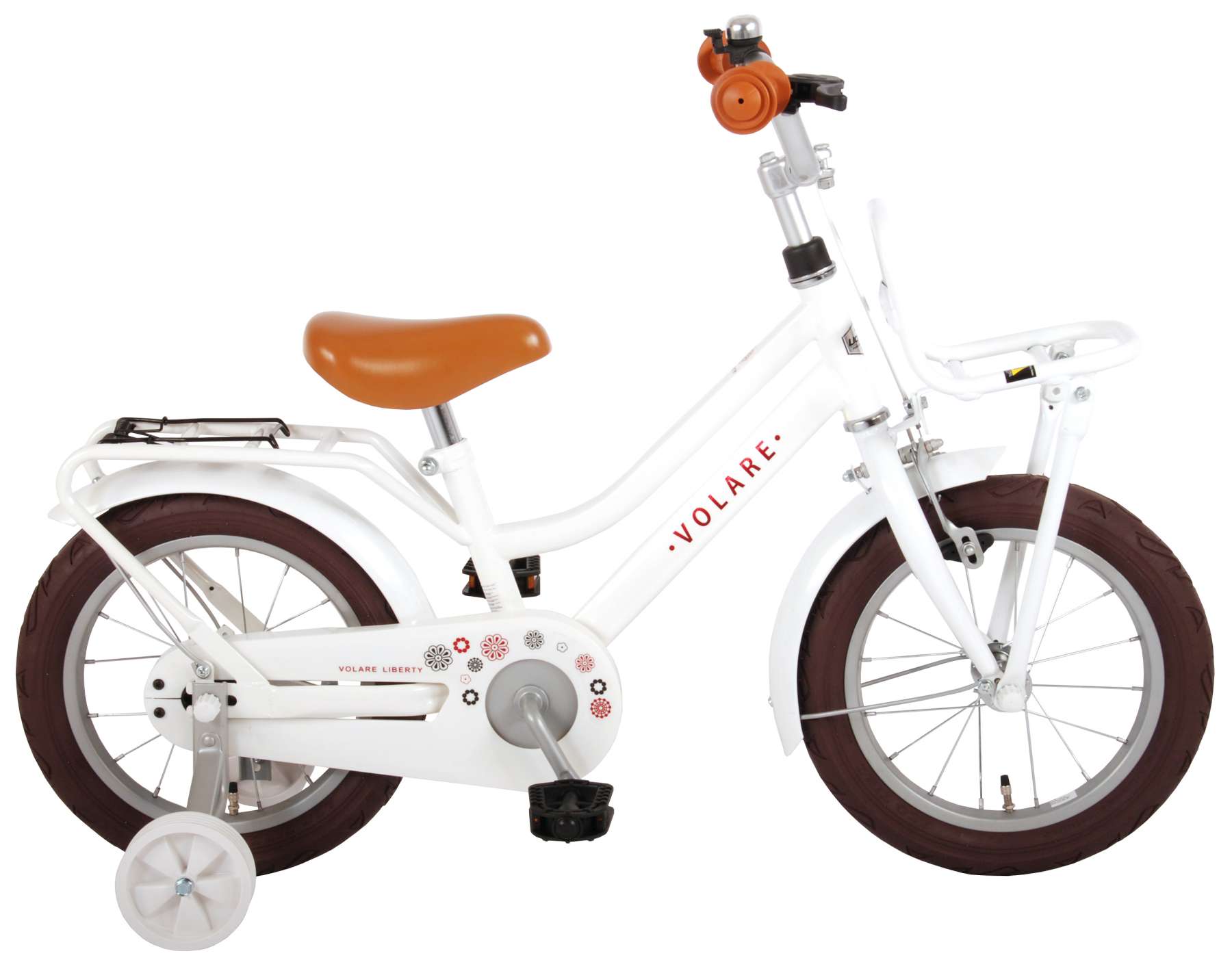 Girls' Bikes :: Girls' 14 inch :: Volare Liberty Children's Bicycle - Girls - 14 - White - 95% assembled - Kids' bikes - Lowest price guarantee - Free delivery